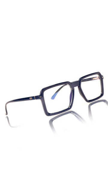 Colour Frame Series Eyewears | Blue Rays Protection Square Stylish Spectacles With Anti Glare Eyeglasses For Men and Women Eyewears (Navy Blue)