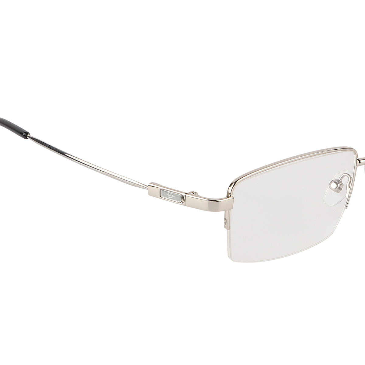 Flexible Arms Metal Half Rim Frame (Silver)