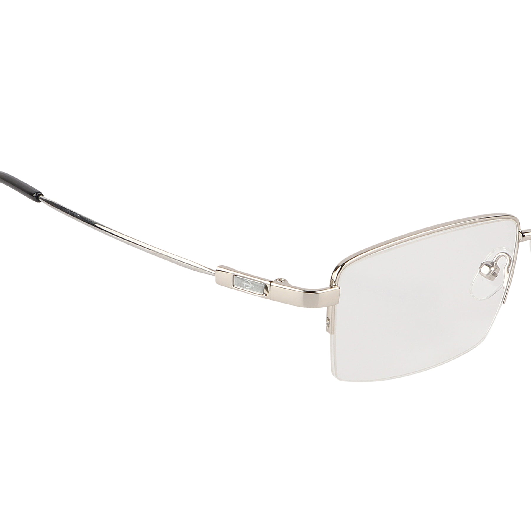 Flexible Arms Metal Half Rim Frame (Silver)