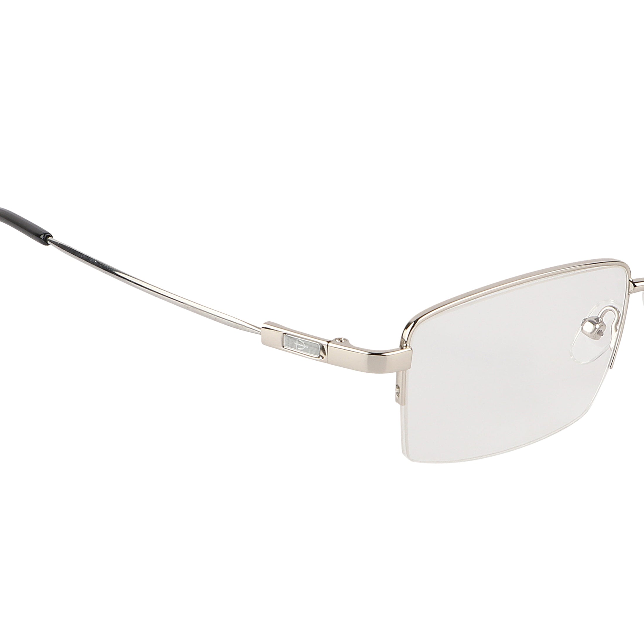 Flexible Arms Metal Half Rim Frame (Silver)