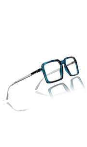 Colour Frame Series Eyewears | Blue Rays Protection Square Stylish Spectacles With Anti Glare Eyeglasses For Men and Women Eyewears (Turquoise Blue)