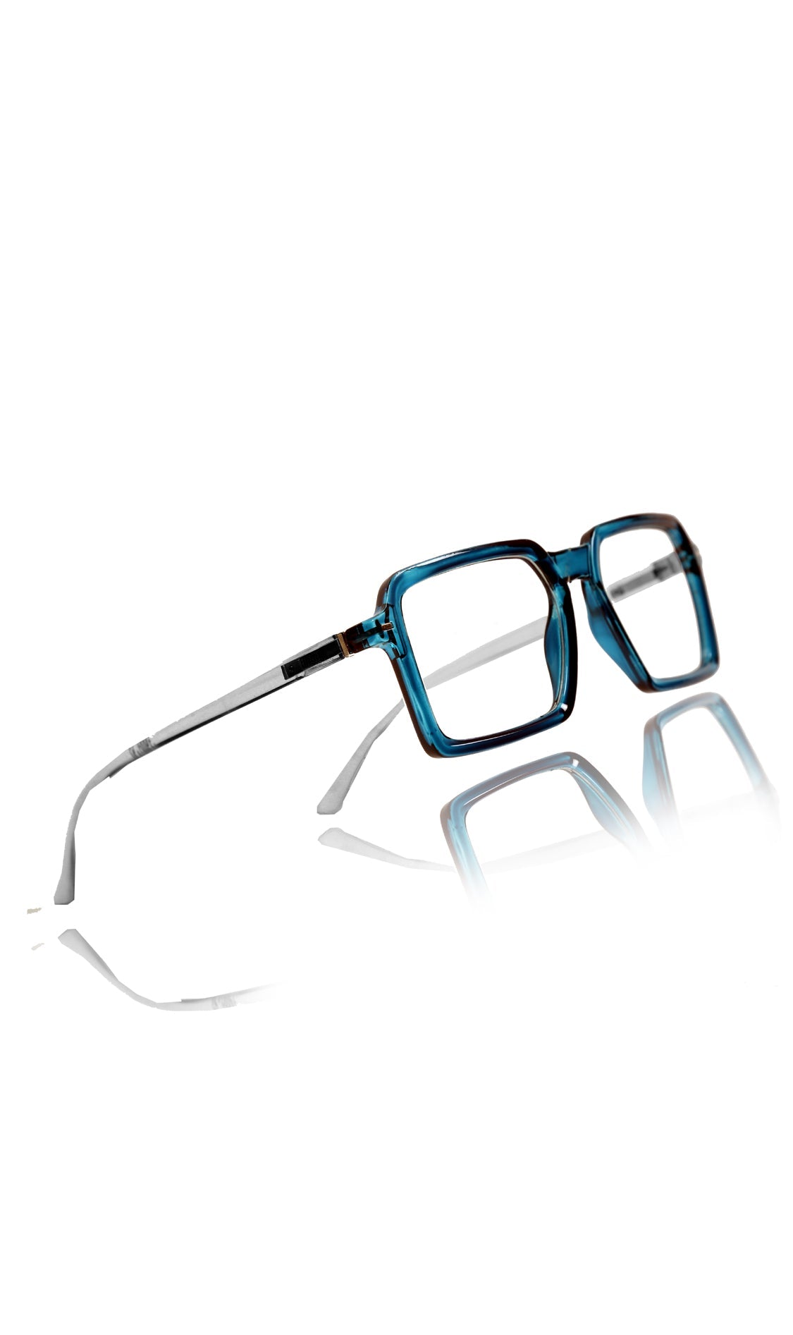 Colour Frame Series Eyewears | Blue Rays Protection Square Stylish Spectacles With Anti Glare Eyeglasses For Men and Women Eyewears (Turquoise Blue)