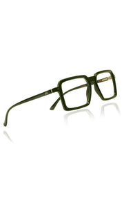 Colour Frame Series Eyewears | Blue Rays Protection Square Stylish Spectacles With Anti Glare Eyeglasses For Men and Women Eyewears (Leaf green)