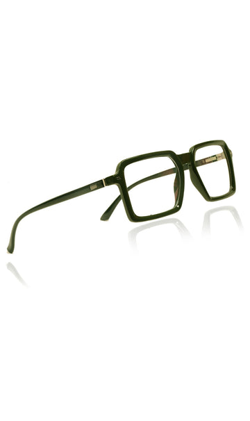 Colour Frame Series Eyewears | Blue Rays Protection Square Stylish Spectacles With Anti Glare Eyeglasses For Men and Women Eyewears (Leaf green)