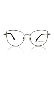Premium Series Cat Eye Metal Designer Frame Women Spectacle | Fashionable Blu Cut Anti Glare Eyeglasses For Computer, Mobile Phone and Blue Rays Protection Eyewear (Black)