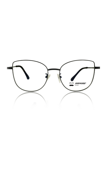 Premium Series Cat Eye Metal Designer Frame Women Spectacle | Fashionable Blu Cut Anti Glare Eyeglasses For Computer, Mobile Phone and Blue Rays Protection Eyewear (Black)