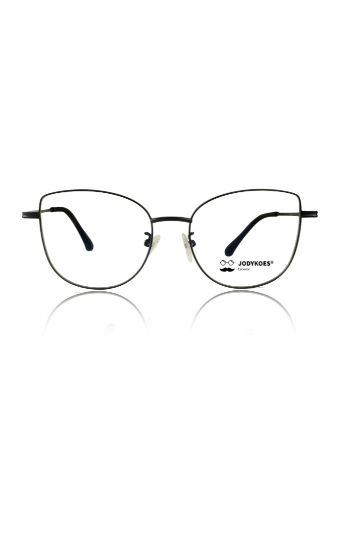 Premium Series Cat Eye Metal Designer Frame Women Spectacle | Fashionable Blu Cut Anti Glare Eyeglasses For Computer, Mobile Phone and Blue Rays Protection Eyewear (Black)