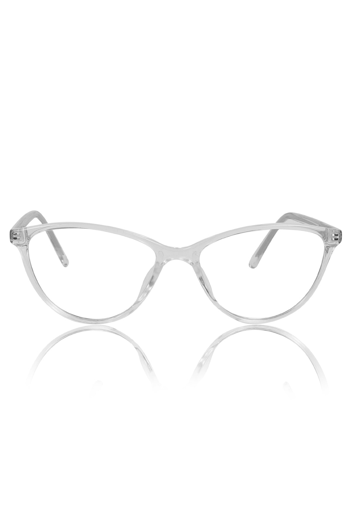 Premium Series Cat Eye New Design Blu Cut Eyeglasses Pure Acetate Frame | Fashionable Spectacle Eyewear For Women (Transparent)