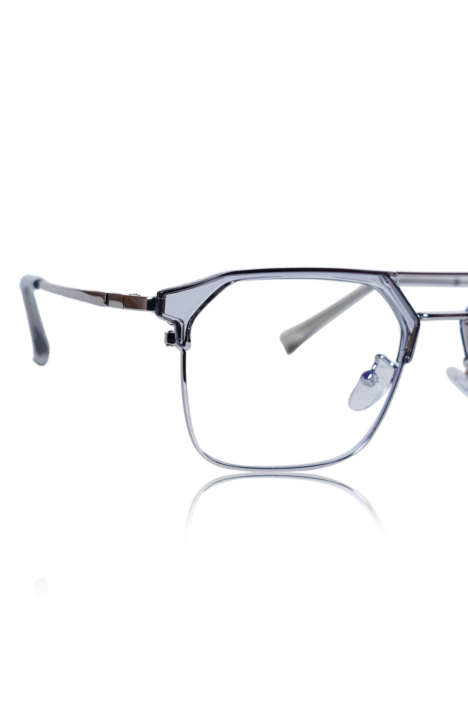 Premium Series Classic Vintage Eyewear Eyeglasses Spectacles with Blue Light Anti Glare Glasses Frame for Men and Women (Transparent)