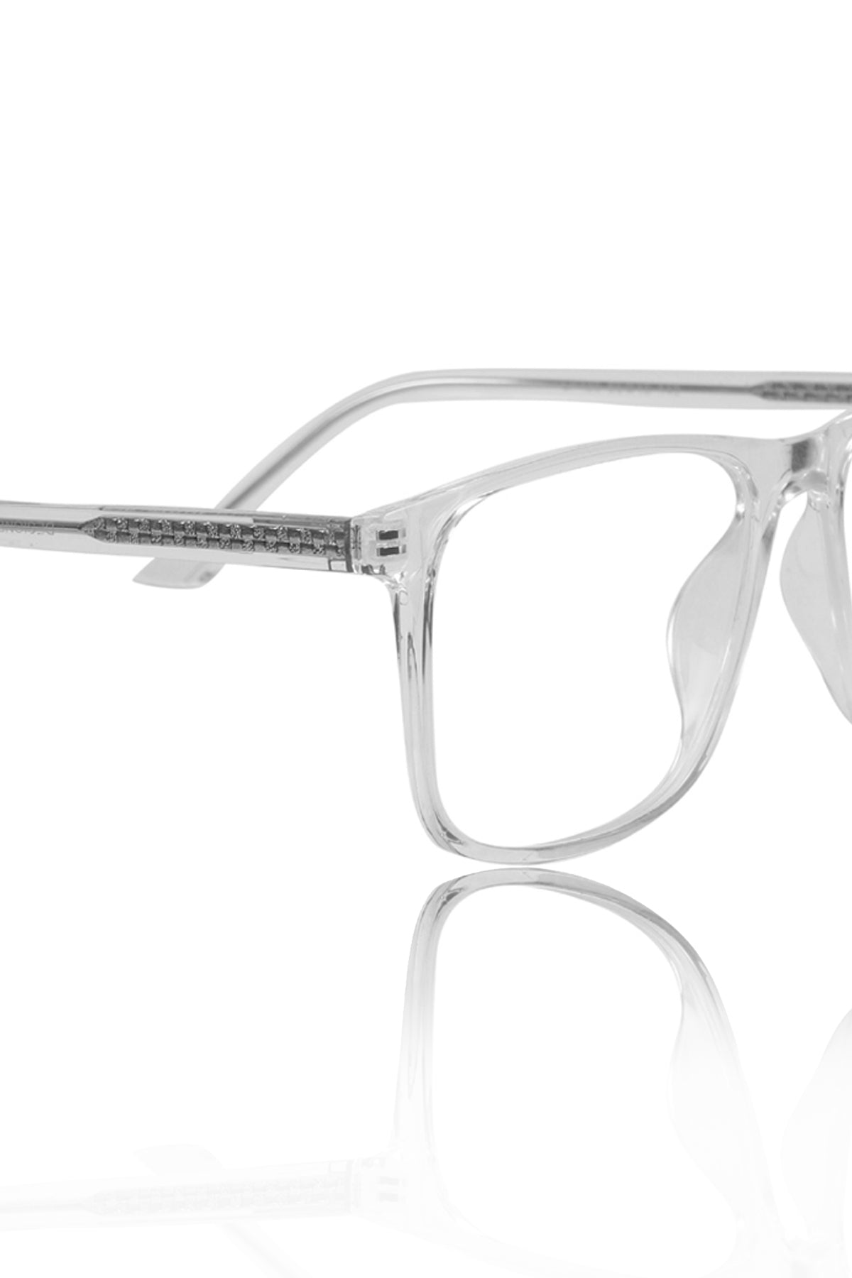 Premium Series Pure Acetate Sheet Rectangle Eyewear Frame | Modern Fashionable Trending Spectacle Eyeglasses For Men and Women (Crystal Transparent)