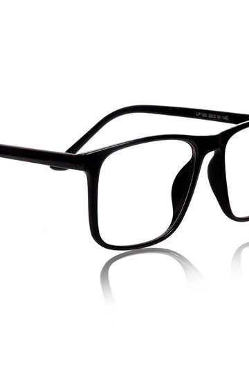 Premium Series Pure Acetate Sheet Rectangle Eyewear Frame | Modern Fashionable Trending Spectacle Eyeglasses For Men and Women (Opaque Black)