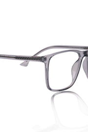 Premium Series Pure Acetate Sheet Rectangle Eyewear Frame | Modern Fashionable Trending Spectacle Eyeglasses For Men and Women (Ash Grey)