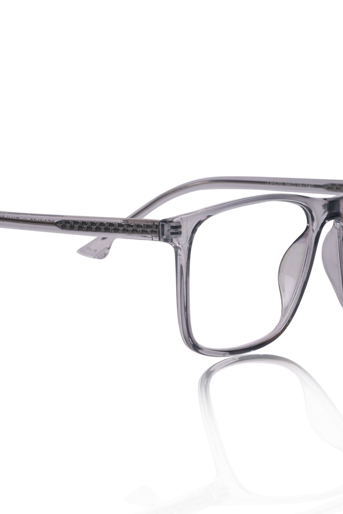 Premium Series Pure Acetate Sheet Rectangle Eyewear Frame | Modern Fashionable Trending Spectacle Eyeglasses For Men and Women (Ash Grey)