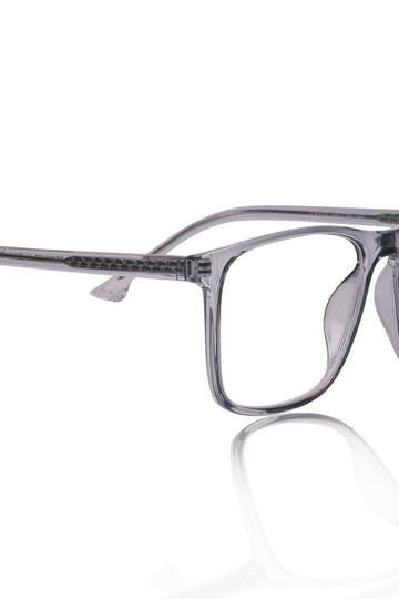 Premium Series Pure Acetate Sheet Rectangle Eyewear Frame | Modern Fashionable Trending Spectacle Eyeglasses For Men and Women (Ash Grey)