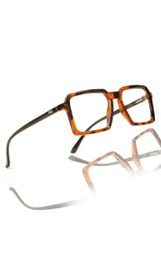 Colour Frame Series Eyewears | Blue Rays Protection Square Stylish Spectacles With Anti Glare Eyeglasses For Men and Women Eyewears (Leopard Print)