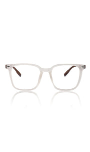 Premium Series Woodern Finish collection Square Spectacle Frame | Fashionable Eyeglasses Eyewear for Men and Women (White Wood)