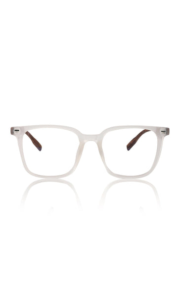 Premium Series Woodern Finish collection Square Spectacle Frame | Fashionable Eyeglasses Eyewear for Men and Women (White Wood)