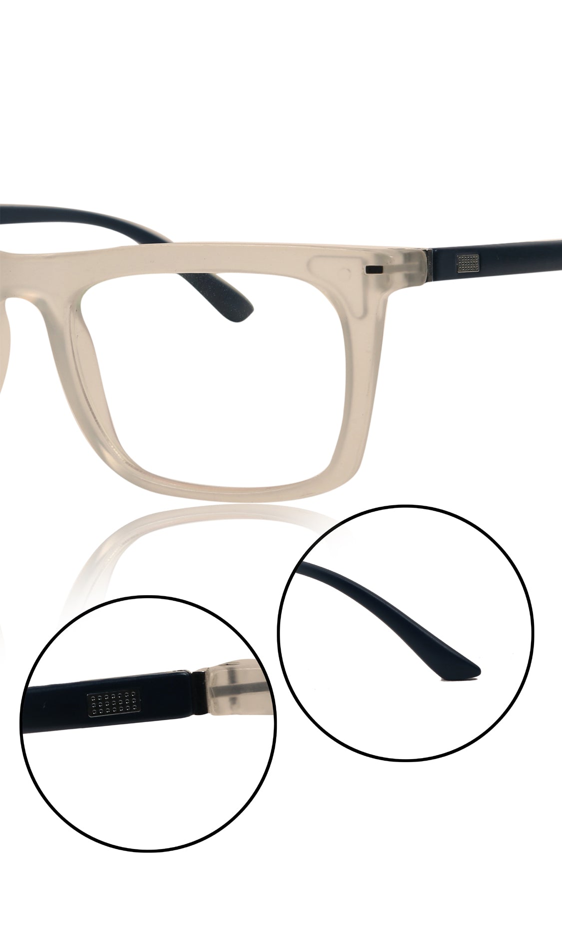 Colour Frame Series Stylish Spectacle Frames for Men | Blue Rays Protection Rectangle Eyewear with Anti Glare Glasses for Men and Women (Matte Transparent)