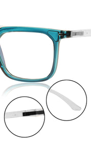 Colour Frame Series: Stylish Square Spectacle Frames with Blue Ray Protection and Anti-Glare Glasses for Men and Women (Turquoise Blue)