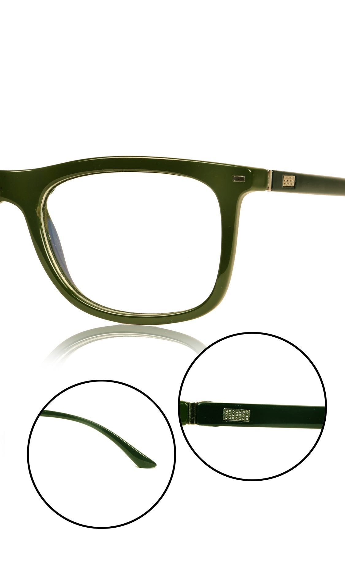 Colour Frame Series Eyewears | Blue Rays Protection Wayfare Stylish Spectacles With Anti Glare Eyeglasses For Men and Women Eyewears (Leaf Green)