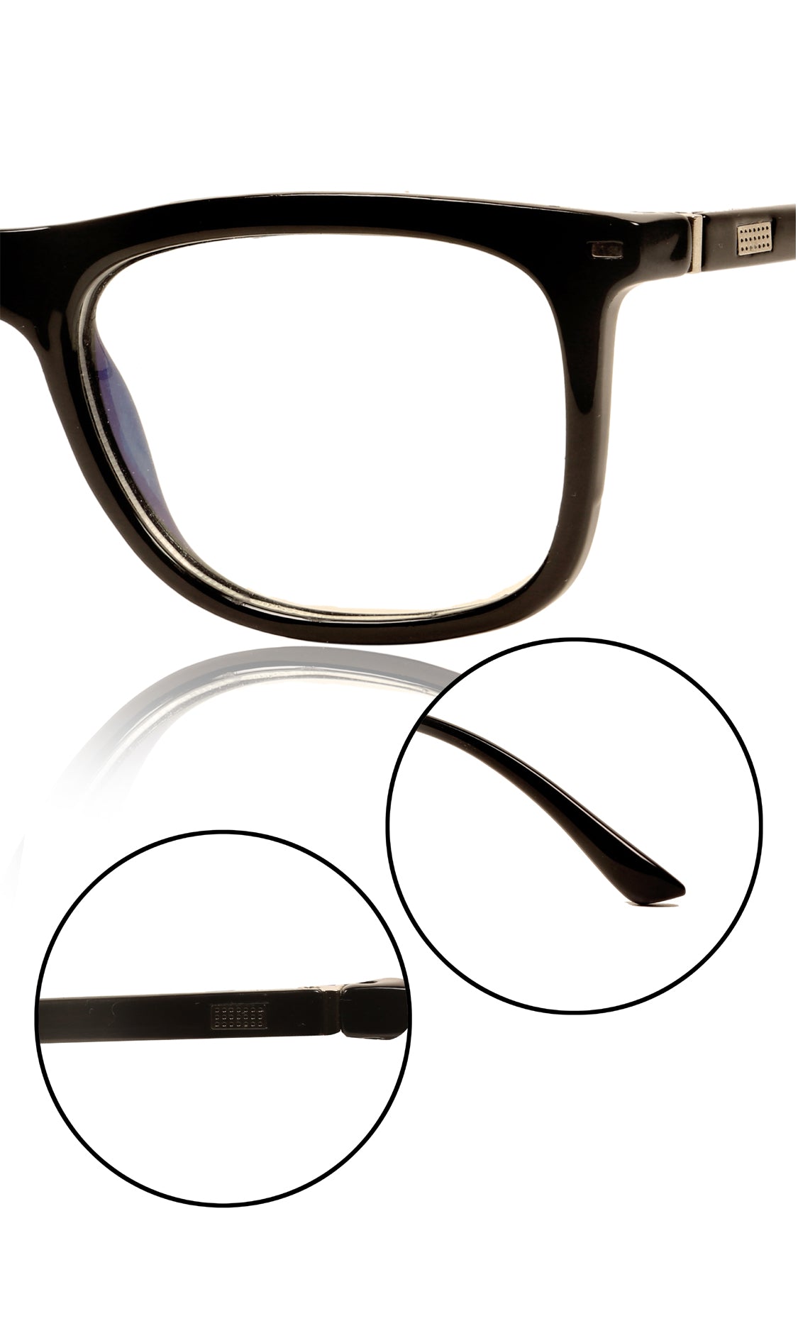 Colour Frame Series Eyewears | Blue Rays Protection Warfare Stylish Spectacles With Anti Glare Eyeglasses For Men and Women Eyewears (Black)