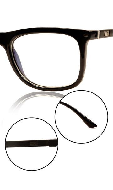 Colour Frame Series Eyewears | Blue Rays Protection Warfare Stylish Spectacles With Anti Glare Eyeglasses For Men and Women Eyewears (Black)
