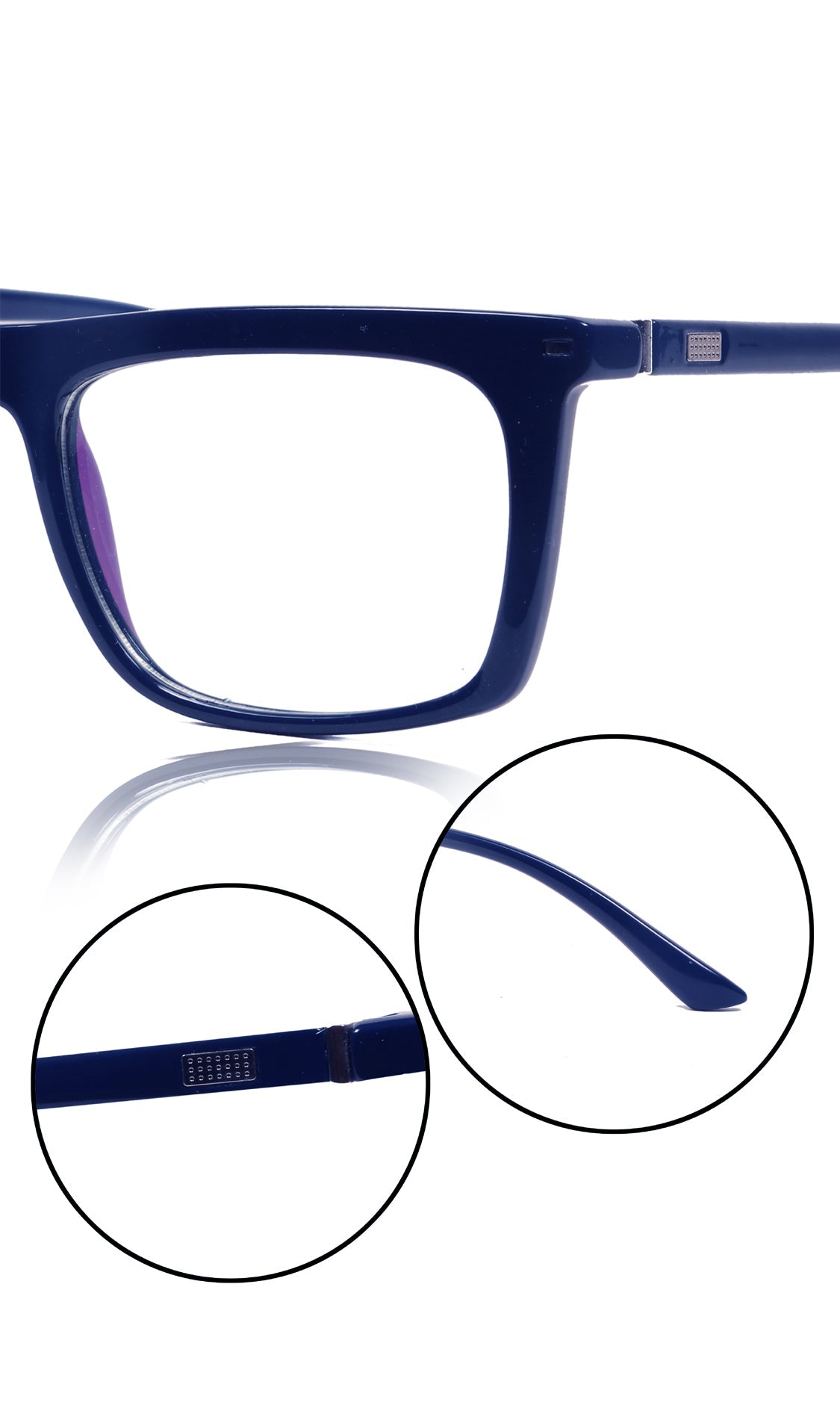 Colour Frame Series Stylish Spectacle Frames for Men | Blue Rays Protection Rectangle Eyewear with Anti Glare Glasses for Men and Women (Blue)