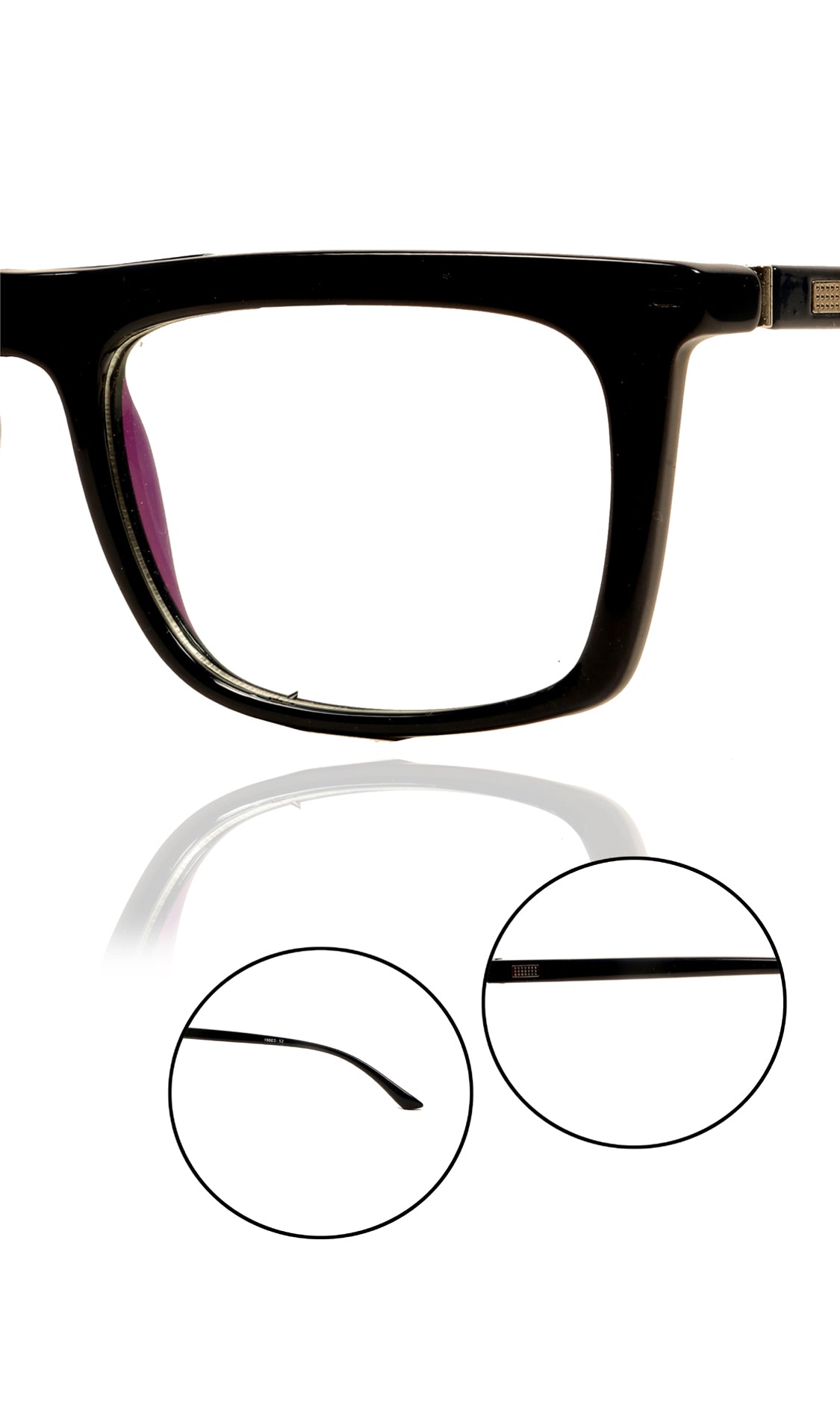 Colour Frame Series Stylish Spectacle Frames for Men | Blue Rays Protection Rectangle Eyewear with Anti Glare Glasses for Men and Women (Black)