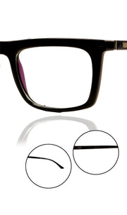 Colour Frame Series Stylish Spectacle Frames for Men | Blue Rays Protection Rectangle Eyewear with Anti Glare Glasses for Men and Women (Black)