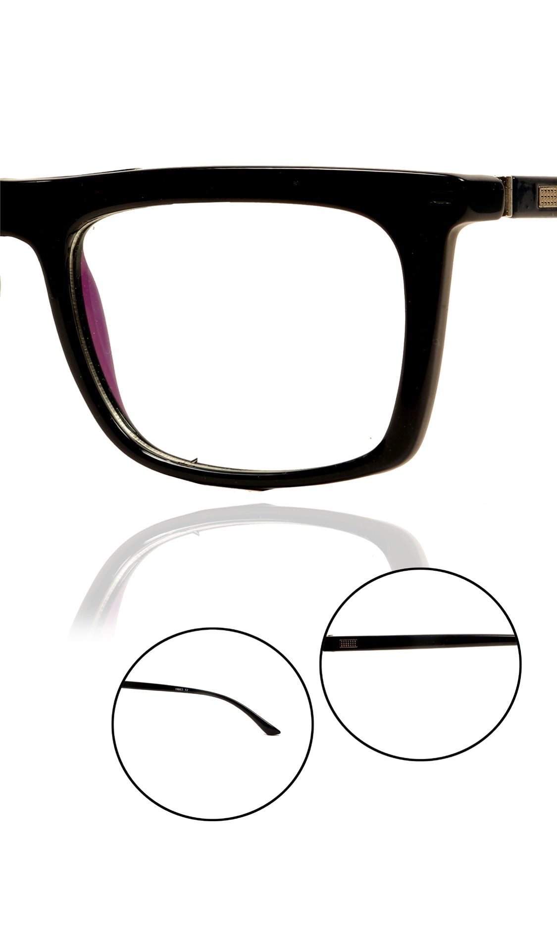 Colour Frame Series Stylish Spectacle Frames for Men | Blue Rays Protection Rectangle Eyewear with Anti Glare Glasses for Men and Women (Black)