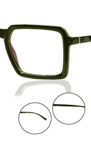 Colour Frame Series Eyewears | Blue Rays Protection Square Stylish Spectacles With Anti Glare Eyeglasses For Men and Women Eyewears (Leaf green)