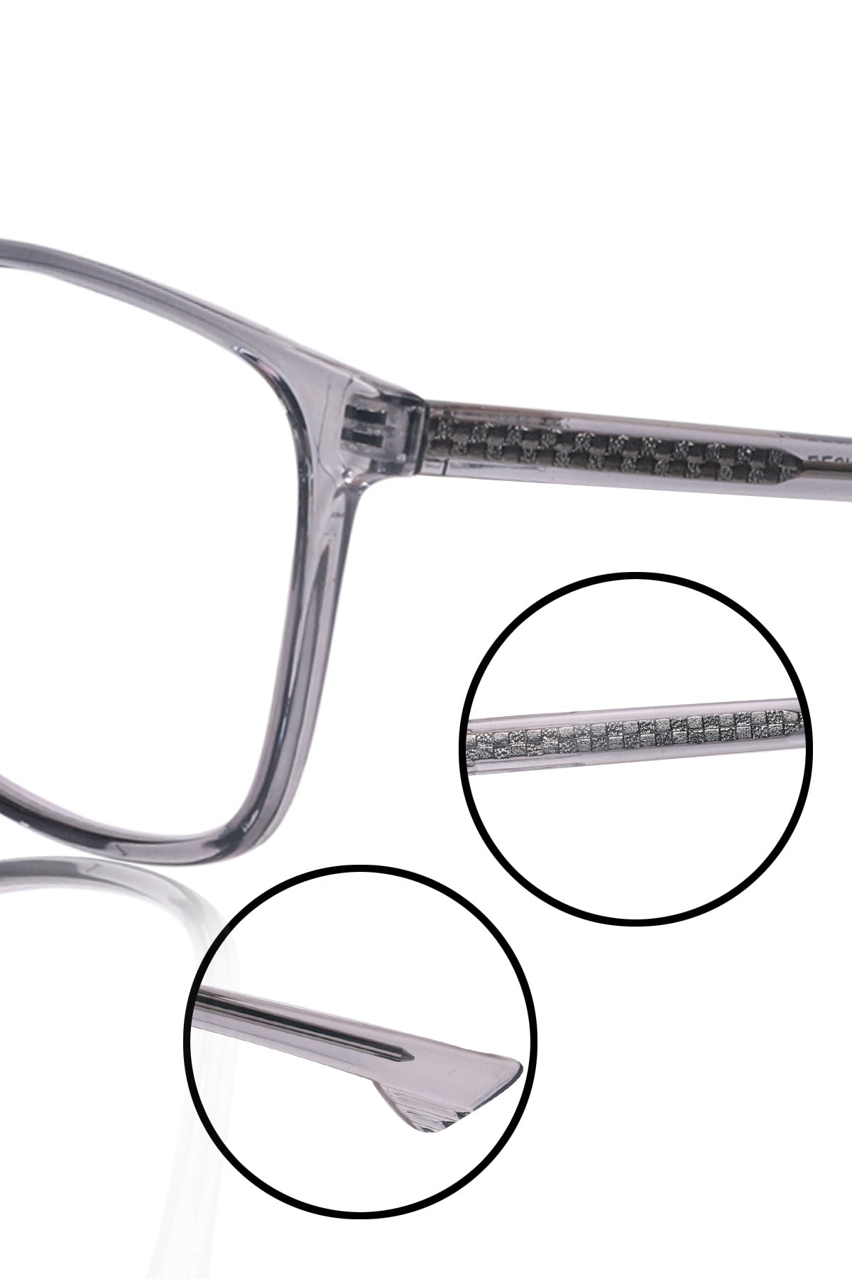 Premium Series Pure Acetate Sheet Rectangle Eyewear Frame | Modern Fashionable Trending Spectacle Eyeglasses For Men and Women (Ash Grey)