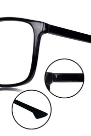 Premium Series Pure Acetate Sheet Rectangle Eyewear Frame | Modern Fashionable Trending Spectacle Eyeglasses For Men and Women (Opaque Black)