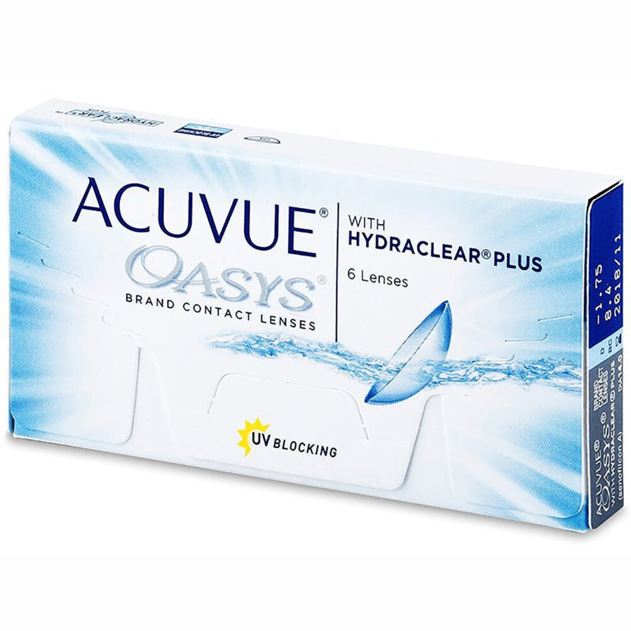 ACUVUE OASYS With HYDRACLEAR Plus Bi Weekly Contact Lenses 6 Lens Box