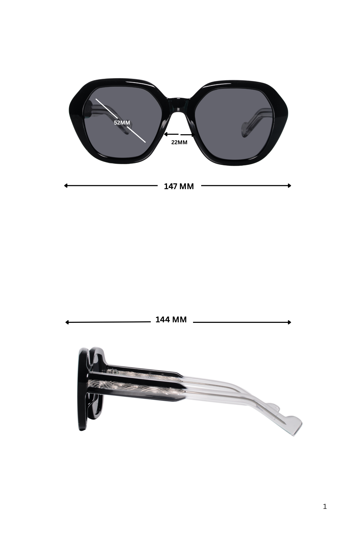 Legacy Cat Eye Square Sunglasses – UV400 Polarized (Black)