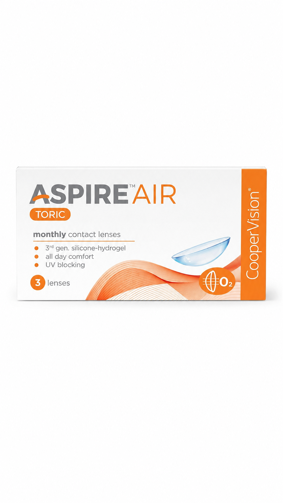 CooperVision Aspire AIR Toric Monthly Contact Lenses for Astigmatism – 3 Lenses