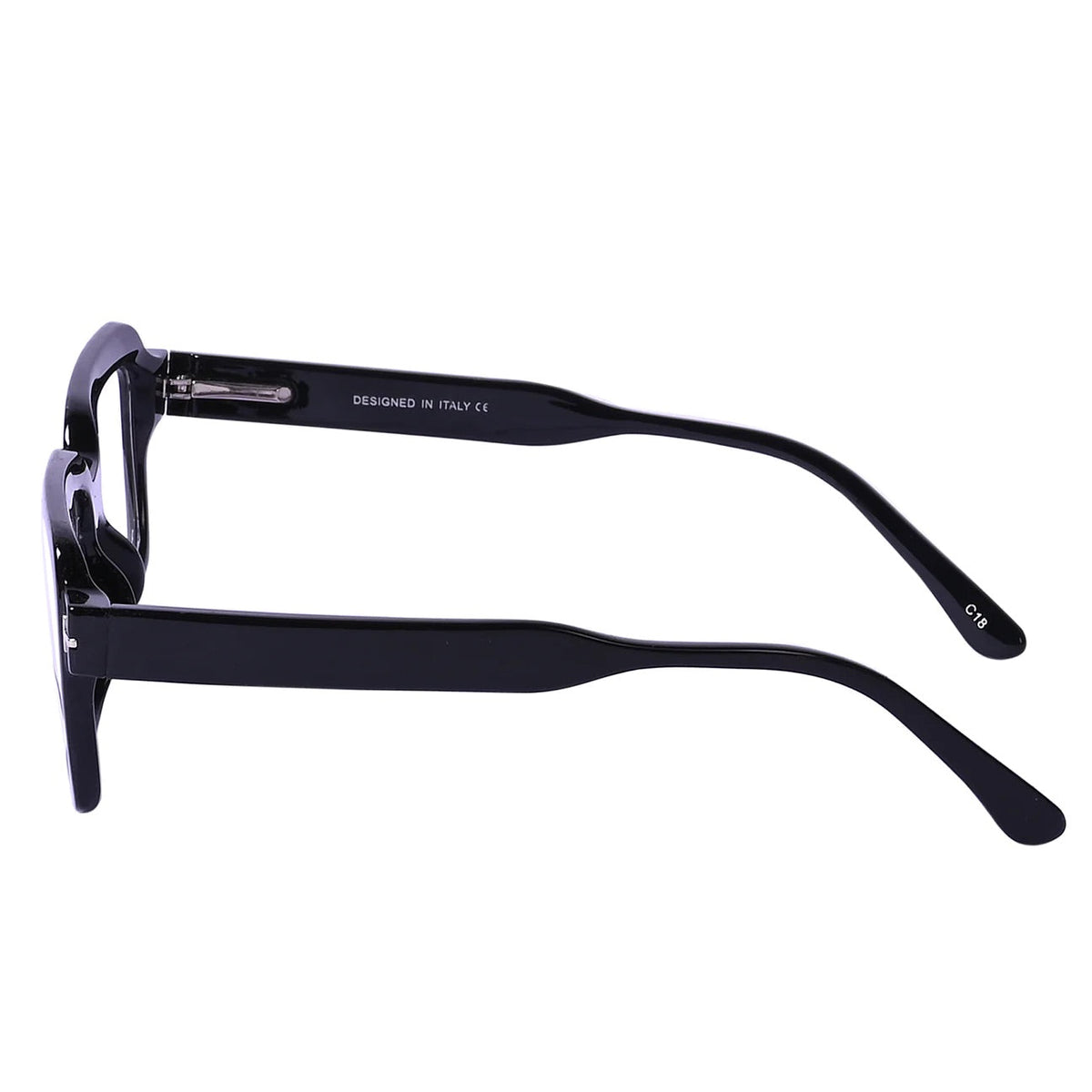 Premium Pure Sheet Square Eyeglasses (Black)