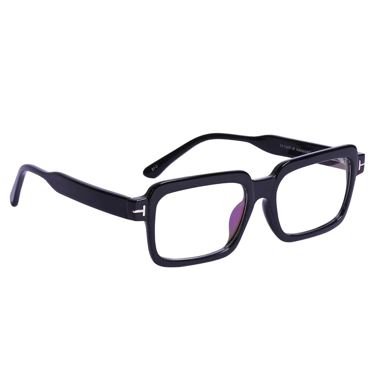 Premium Pure Sheet Square Eyeglasses (Black)