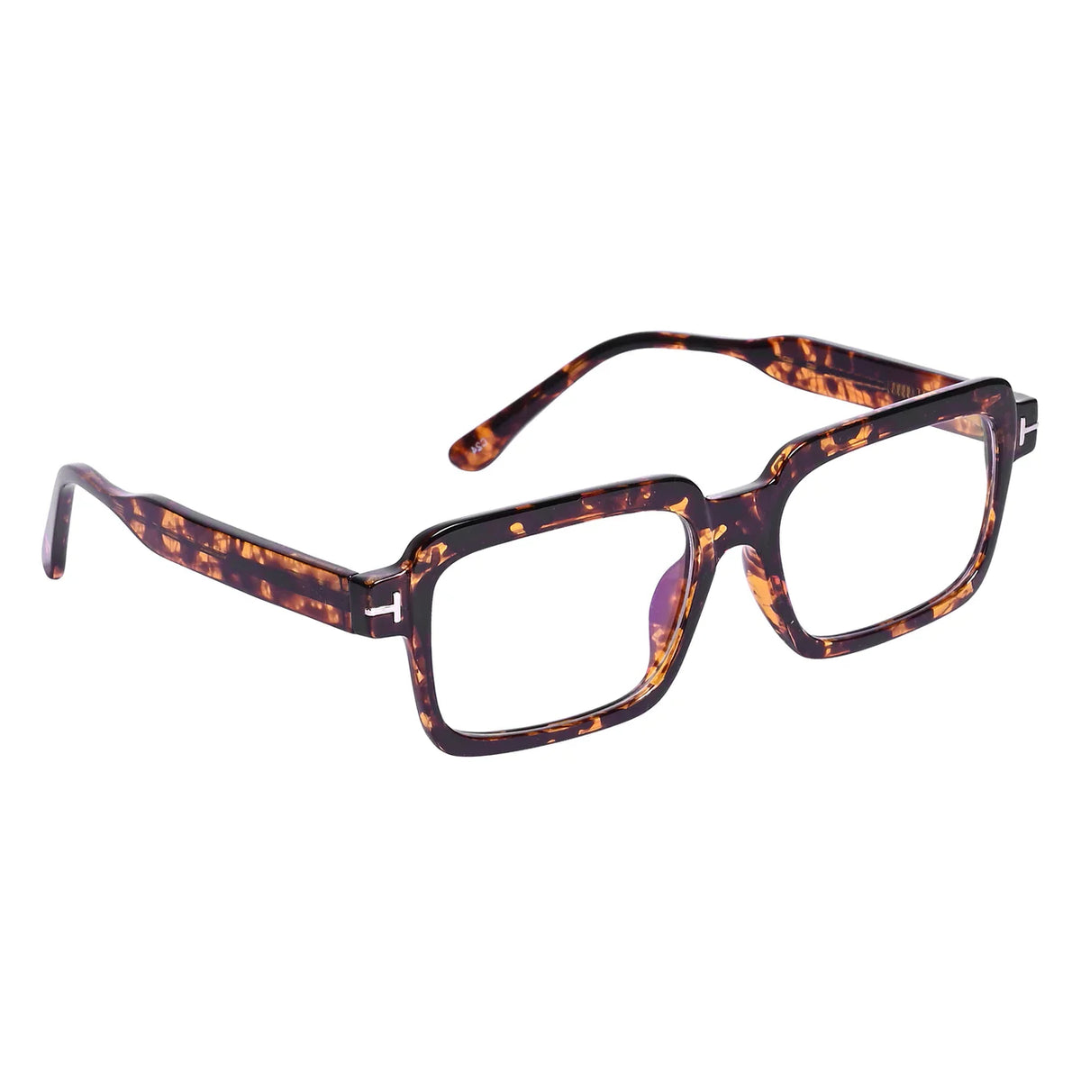 Premium Pure Sheet Square Eyeglasses (Tiger Print)