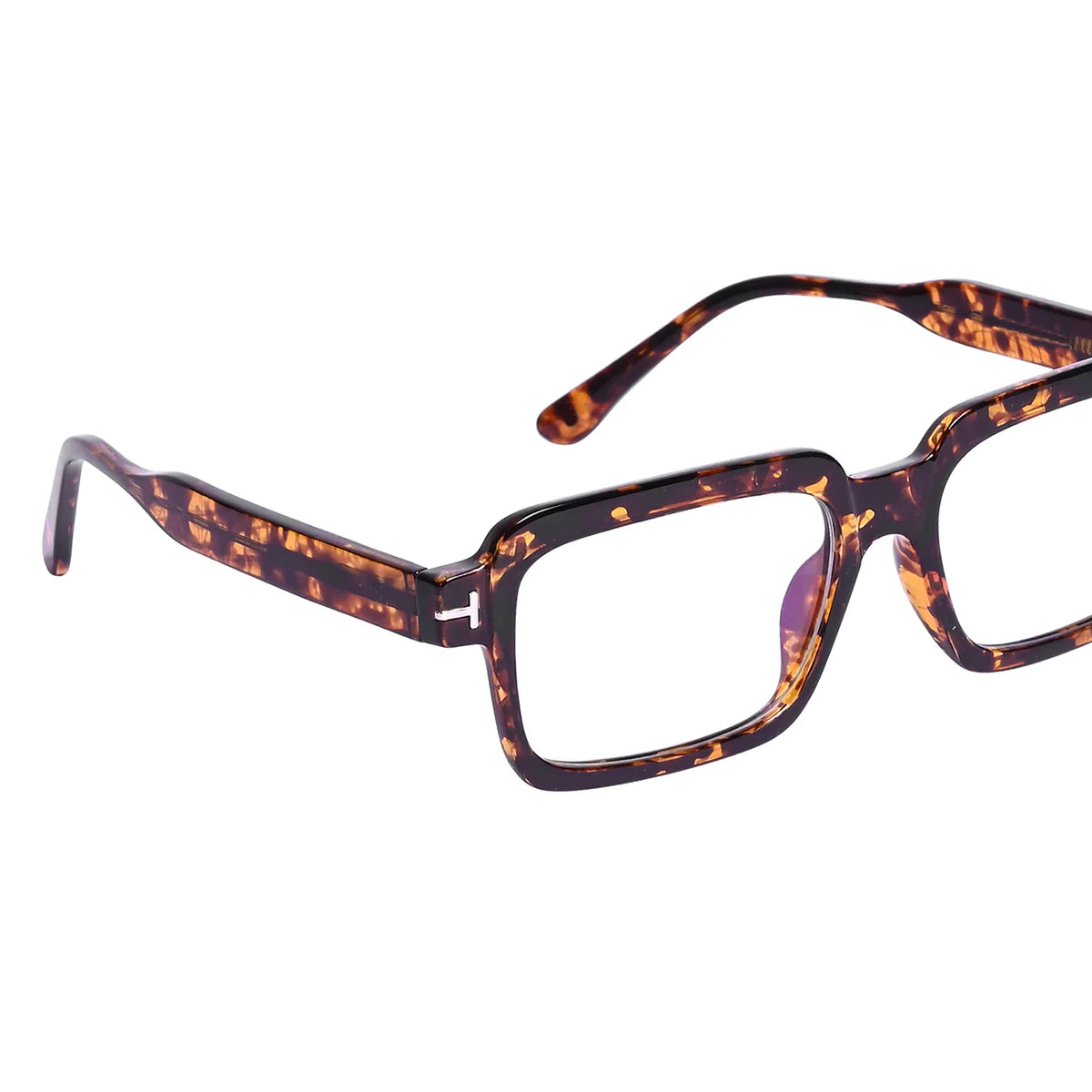 Premium Pure Sheet Square Eyeglasses (Tiger Print)