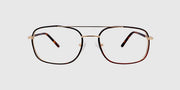 SCOTT Gold and brown Full rim Wayfarer Eyeglasses for Men