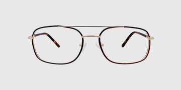 SCOTT Gold and brown Full rim Wayfarer Eyeglasses for Men