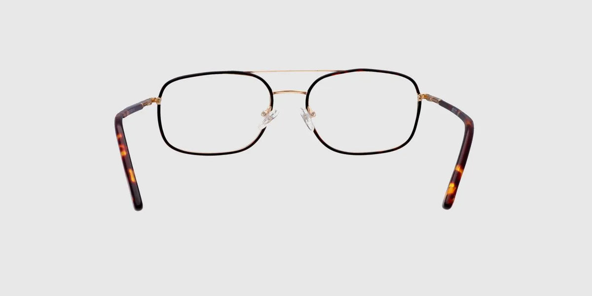 SCOTT Gold and brown Full rim Wayfarer Eyeglasses for Men