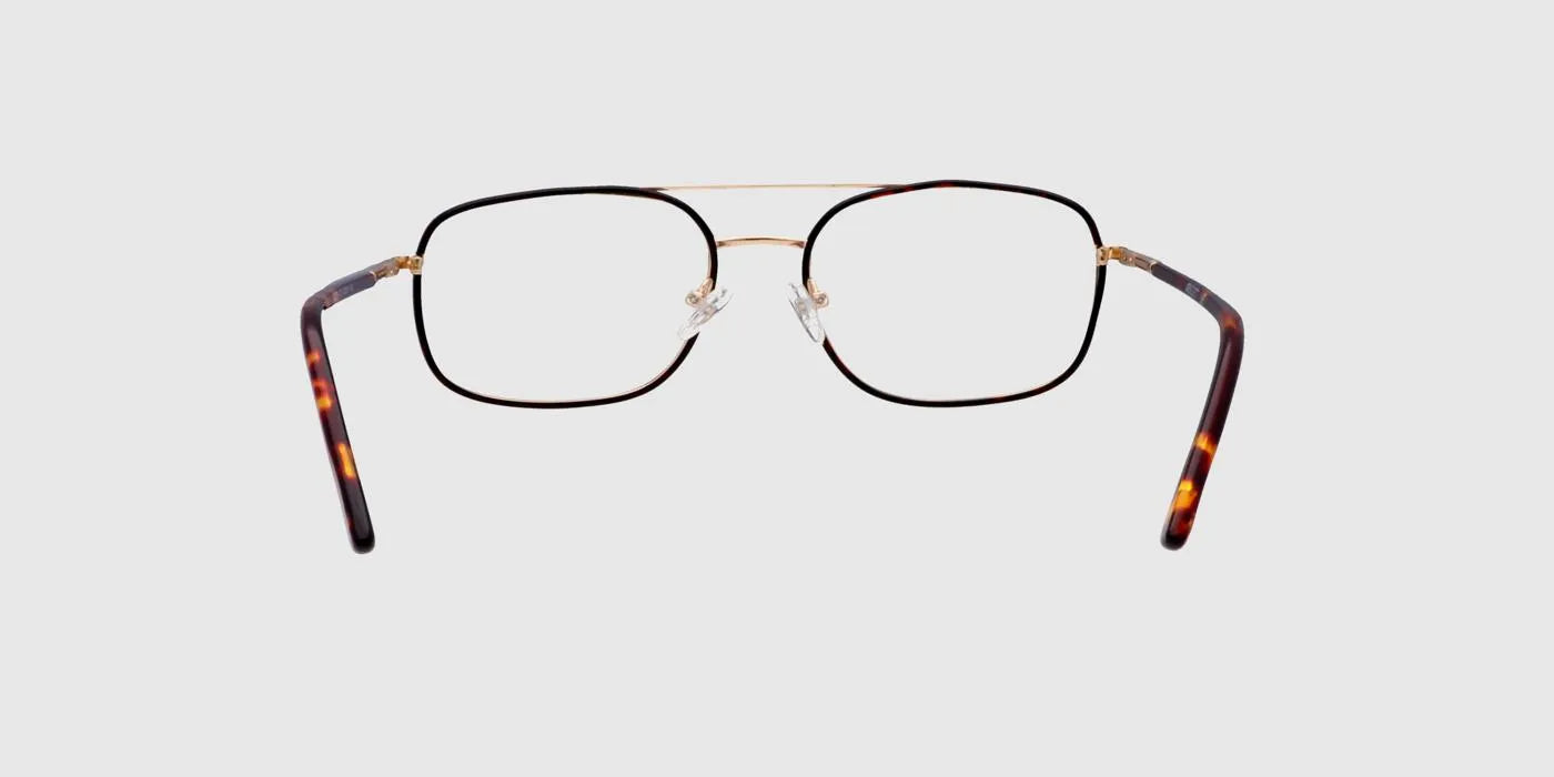 SCOTT Gold and brown Full rim Wayfarer Eyeglasses for Men