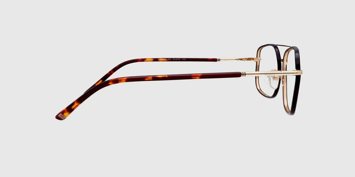 SCOTT Gold and brown Full rim Wayfarer Eyeglasses for Men
