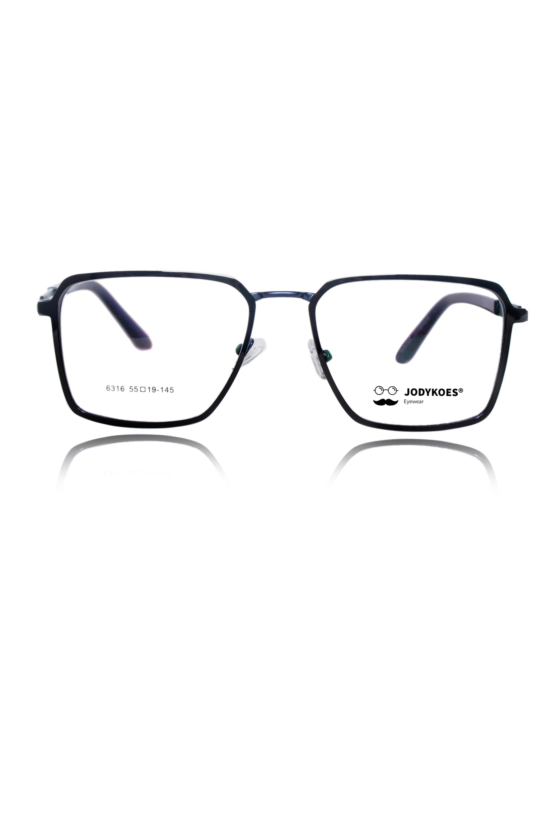 Founder's Edition Square Metal Titanium Eyeglass Frame | Premium Luxury Titanium Eyewear Glasses (Black-Blue)