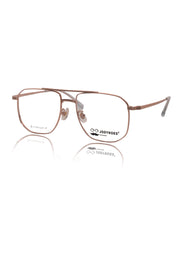 Luxury Series : Pure Titanium Metal Spectacle Eyeglasses | New Shape Double Bar Square Metal Eyewear Frame (Gold)