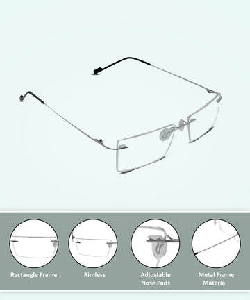 Rectangle Signature Rimless Frame (Silver)