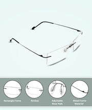 Rectangle Signature Rimless Frame (Black)