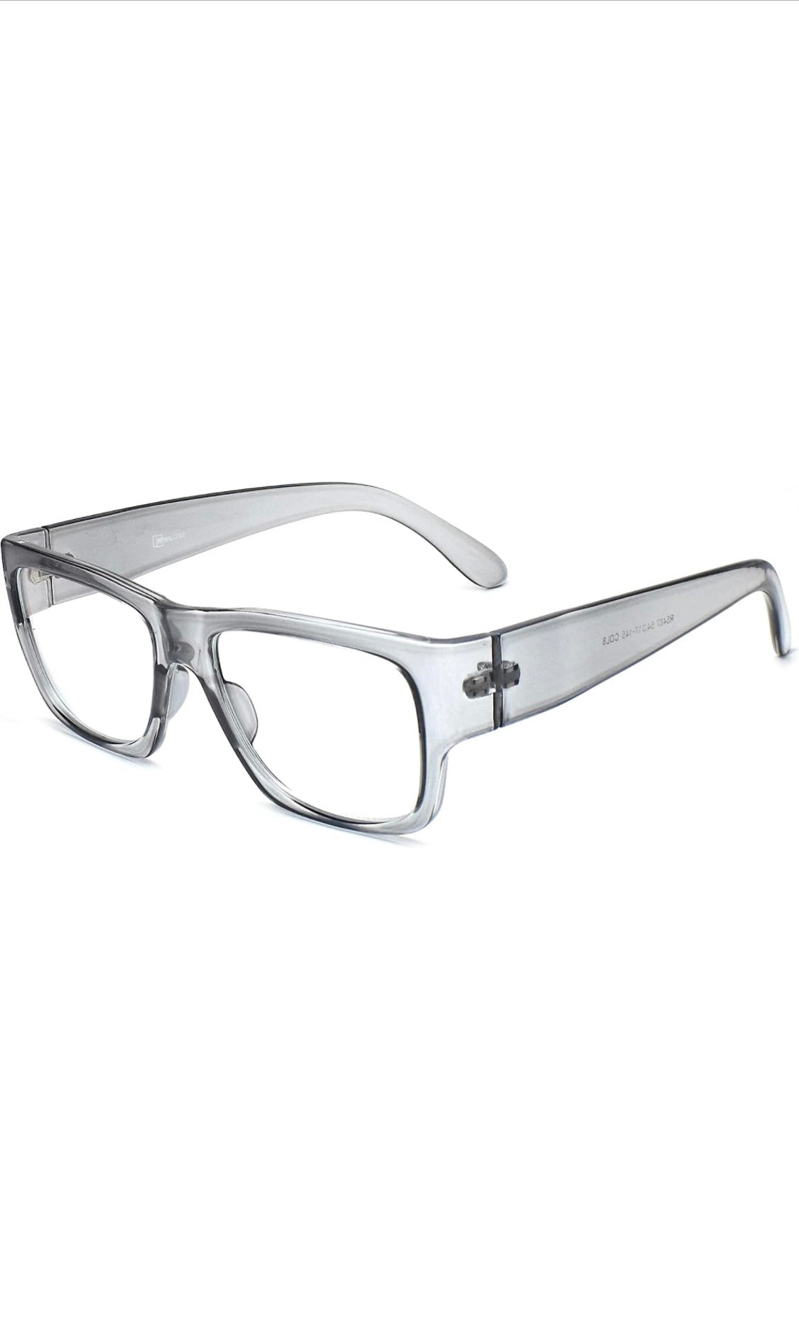 Thick Frame Unisex Anti Glare Eyeglasses Eyewear Spectacle (Grey Transparent)